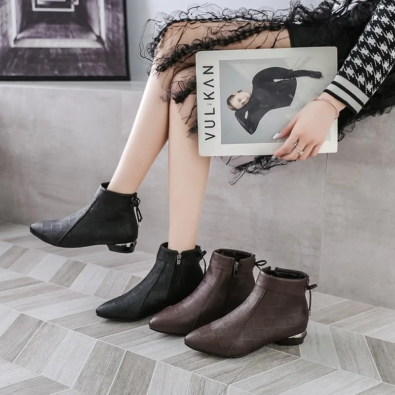 Women's Boots 2021 Winter Thicken Warm Fashion Round Toe Cute Short Leather Ankle Boots Women's Casual Platform Shoes Botas De M