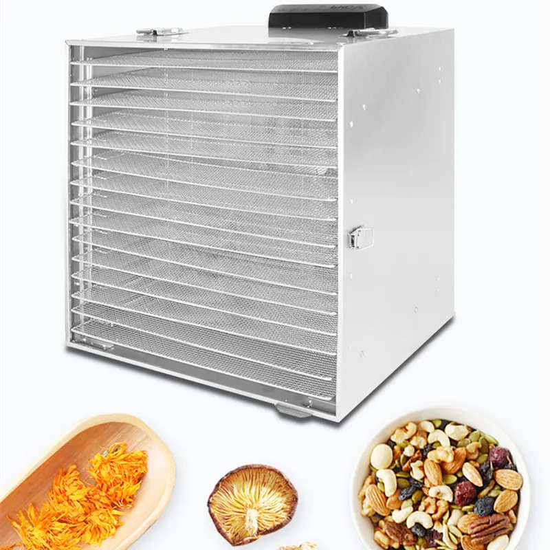 

220V Commercial Electric Food Dryer 16 Layers Stainless Steel Fruit Vegetable Meat Sausage Seafood Herb Dehydrator EU/AU/UK Plug