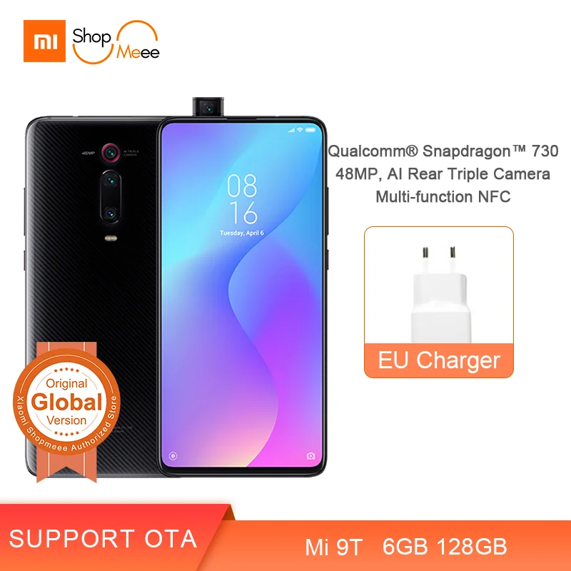 Глобальная версия Xiaomi Mi 9T 6 ГБ ОЗУ 128 Гб ПЗУ Восьмиядерный процессор Snapdragon 730 6,3" AMOLED 48MP камеры 4000 мАч смартфон NFC