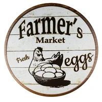 decor signs indooroutdoor farmers market eggs wholesale novelty metal circular sign