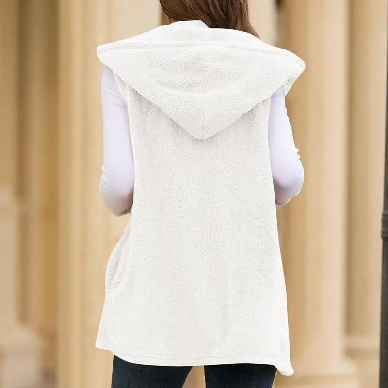 Осенне-зимний теплый женский жилет пальто повседневный длинный кардиган