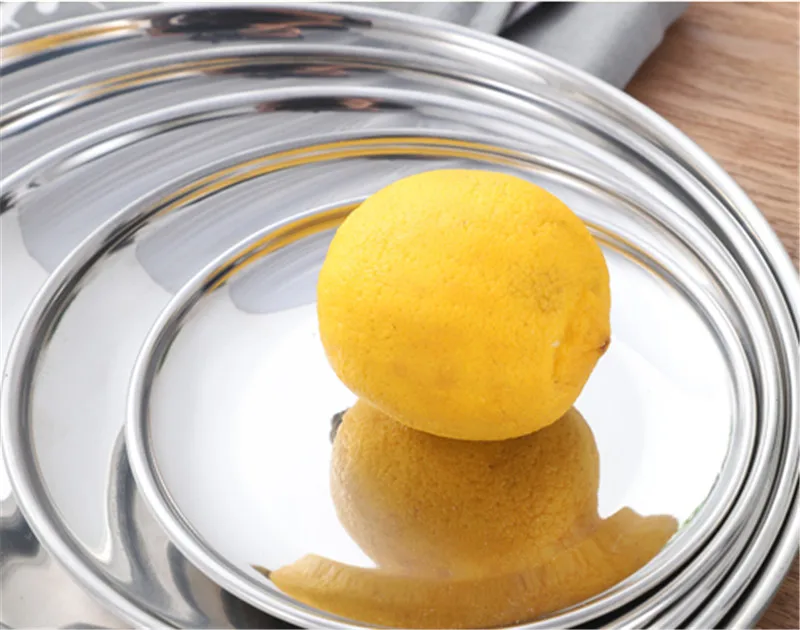 Высокое качество корейский 304 нержавеющая сталь круглый поднос для стейка