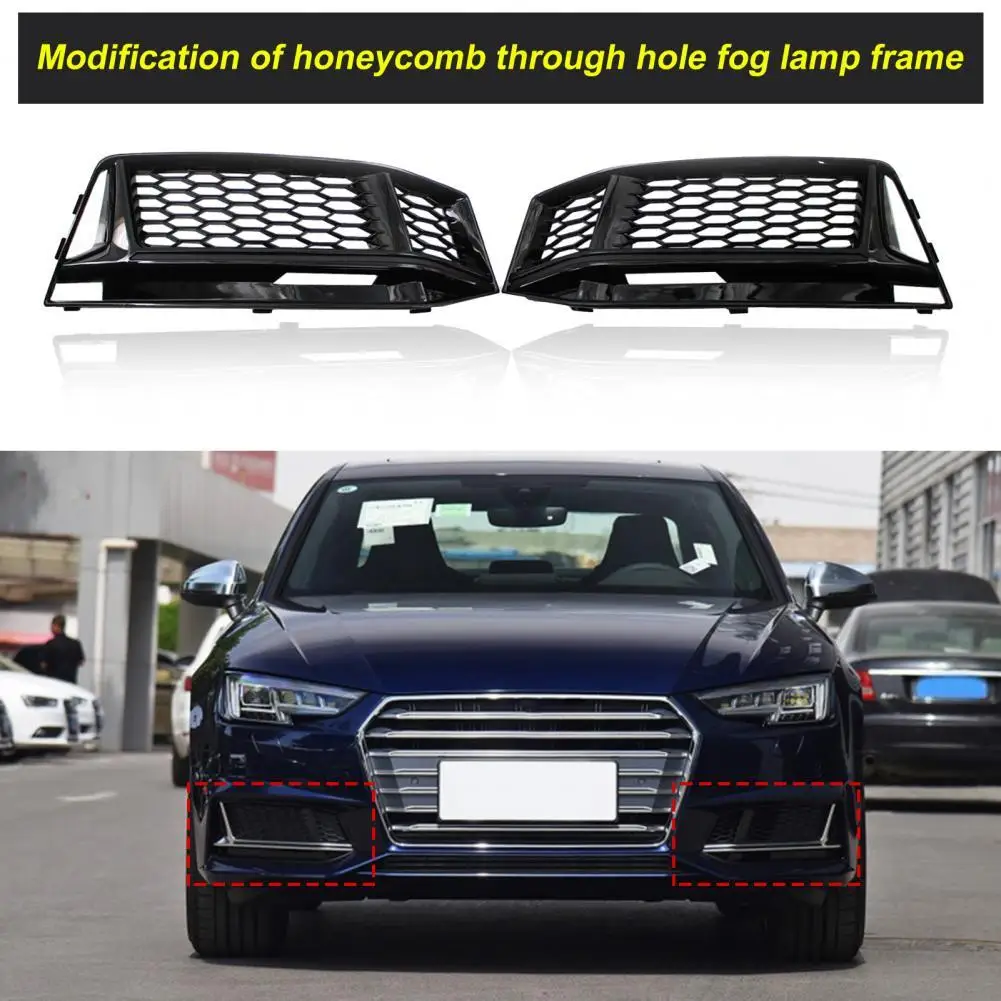 

Защитный чехол для противотуманной фары с Сотами, 2 шт., 8W0807681K 8W0807682K, глянцевый черный чехол для противотумансветильник р, идеально подходит