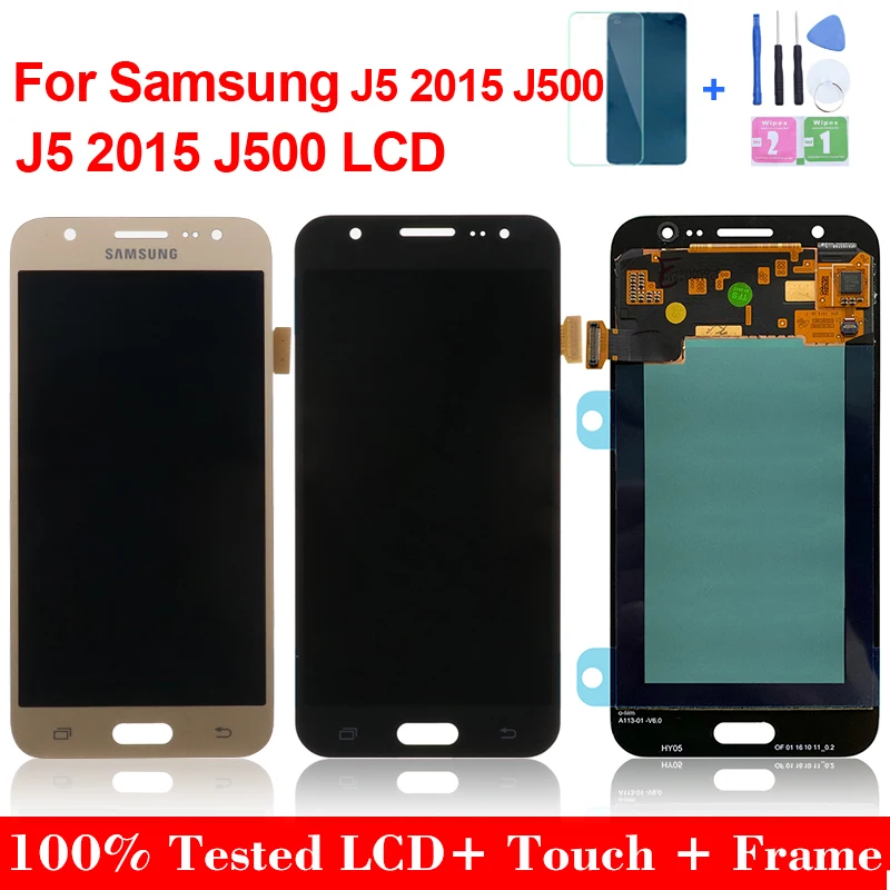 

5,0 ''Оригинальный Для SAMSUNG Galaxy J5 2015 J500 J500H J500FN J500F J500M, зеркальный ЖК-дисплей, сенсорный экран с цифровым преобразователем в сборе