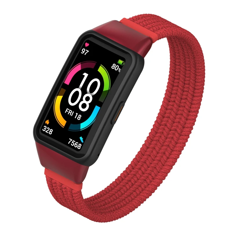 Braided Solo Loop Strap for Huawei Band 6 / 6Pro Smart Watch Wrist Bracelet Woven Fabric Watchband For Huawei Honor Band 6 Wrist