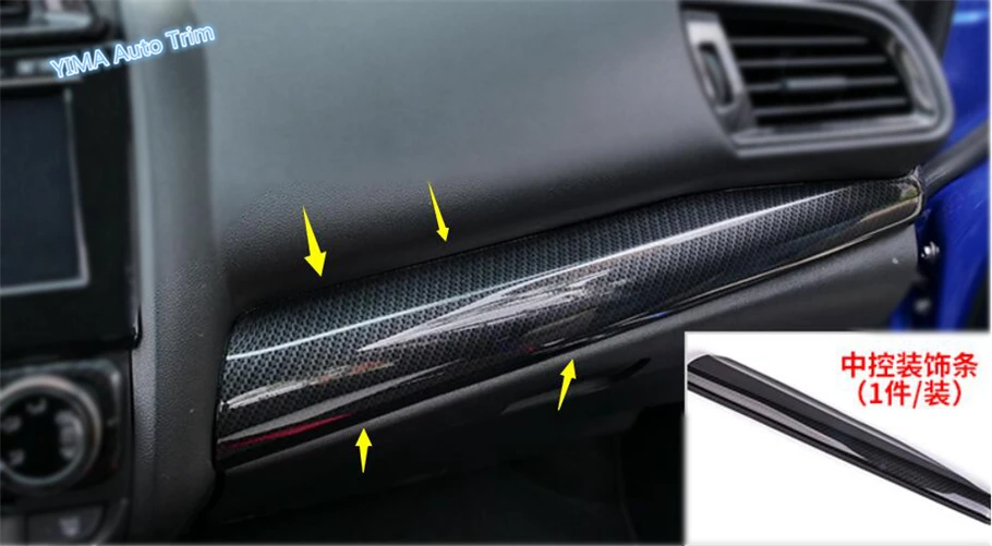 Lapetus For Honda FIT JAZZ- ABS Car Styling Co-pilot Middle Control Instrument Panel Cover Molding Trim 1 Piece