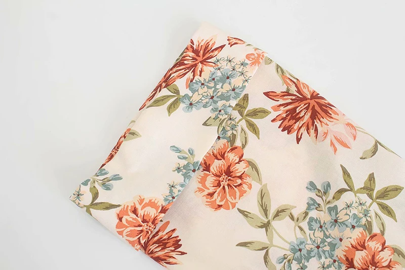 

KBAT Woman 2021 Summer Long Dress Women Fashion Belt Print Midi Dress Woman Chic Buttons Short Sleeve Vintage Casual Dresses