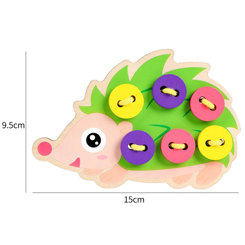 Обучающая игрушка Монтессори игра с пуговицами деревянные игрушки доска нитью