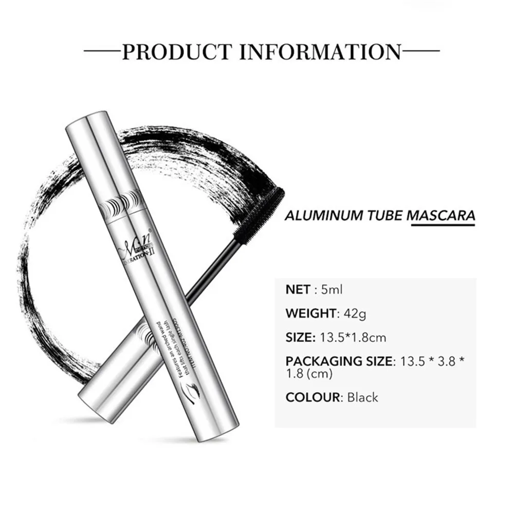 Тушь для ресниц натуральная 3D волоконная водостойкая Черная тушь длинная