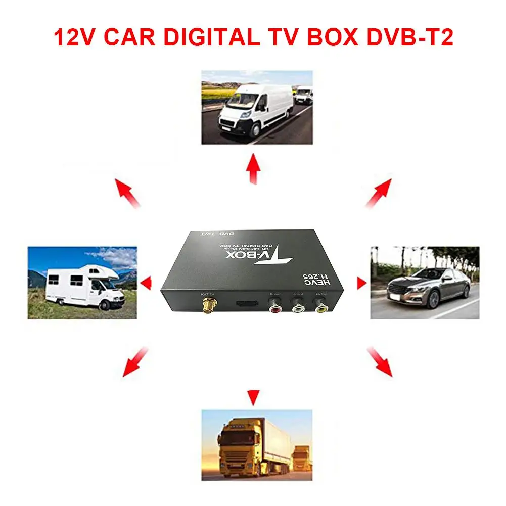 High-speed CAR Digital TV Box DVB-T2 / T Supports H.265 Decoding Dual Tuner With Two Active Antennas Receiver SET TOP BOX | Автомобили и