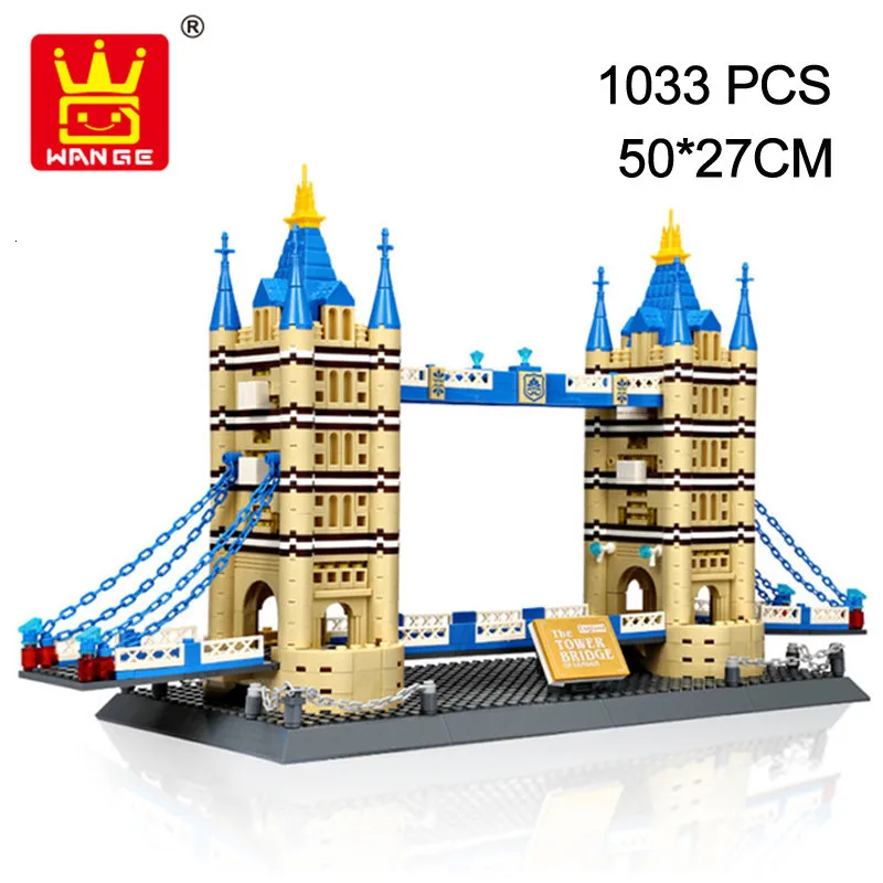 

5215 Wange, архитектура, башня, мост, модель, строительные блоки, просвечивающие фигурки, игрушки для детей