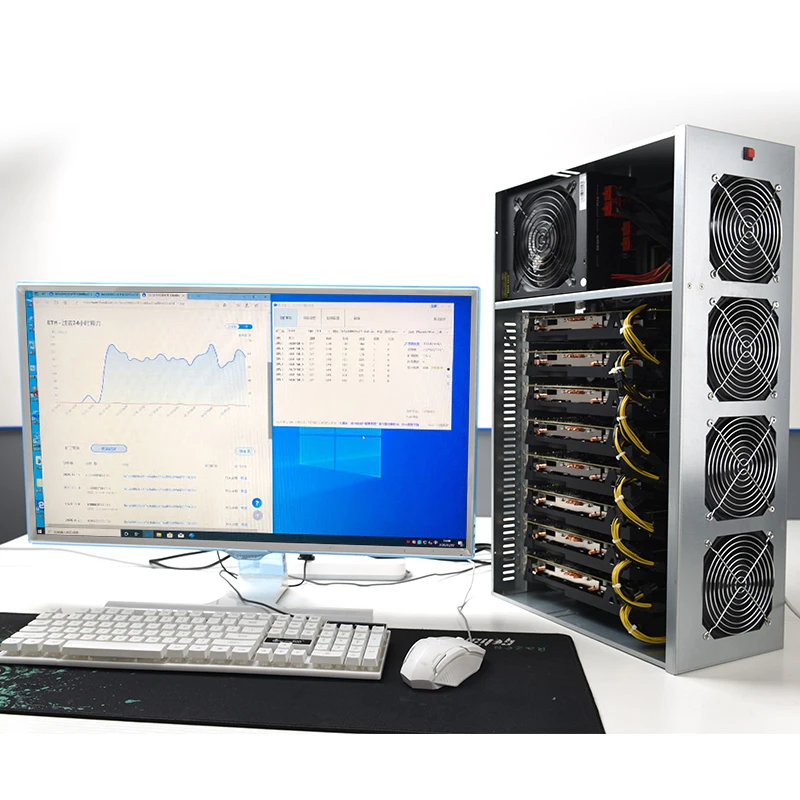 Чехол для ПК сервера USB Miner Rack ETH и т. д. Портативная установка майнинга 8 GPU рамка