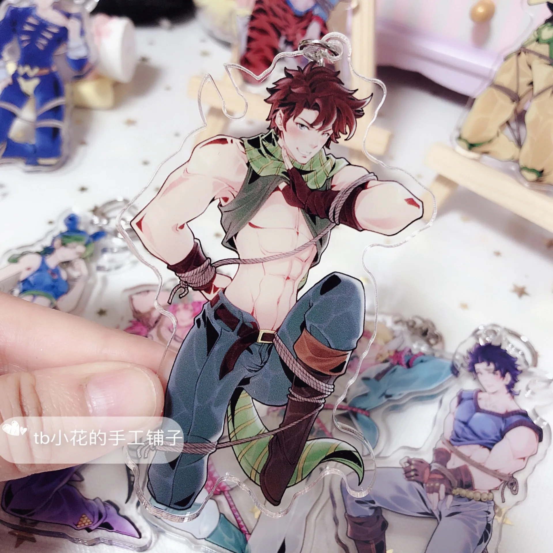 09 JOJO невероятное приключение Золотой ветер Narancia Ghirga Giorno Giovanna Сьерра-Леоне фигурка Косплей акриловый брелок Подвеска для ключей - Цвет: 09