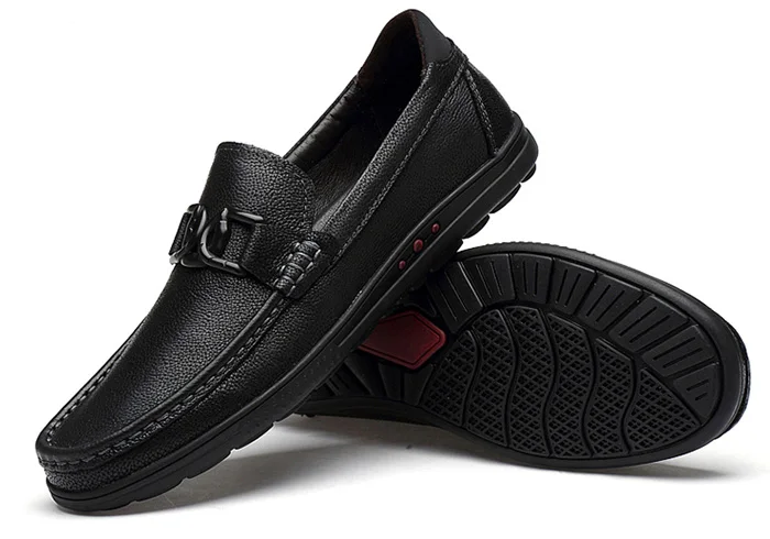 CLAXNEO Man Leather Shoes Slip on Summer Autumn Male Moccasins Design Boat Shoe Genuine Leather clax Man Loafers Big Size