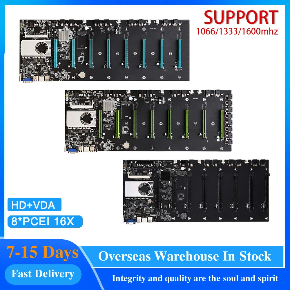 

Расширяемый порт материнской платы BTC T37 S37 D37 8 * PCIE 16X 4 * USB2.0 /DDR3 слот Sodimm 8 GPU графическая карта
