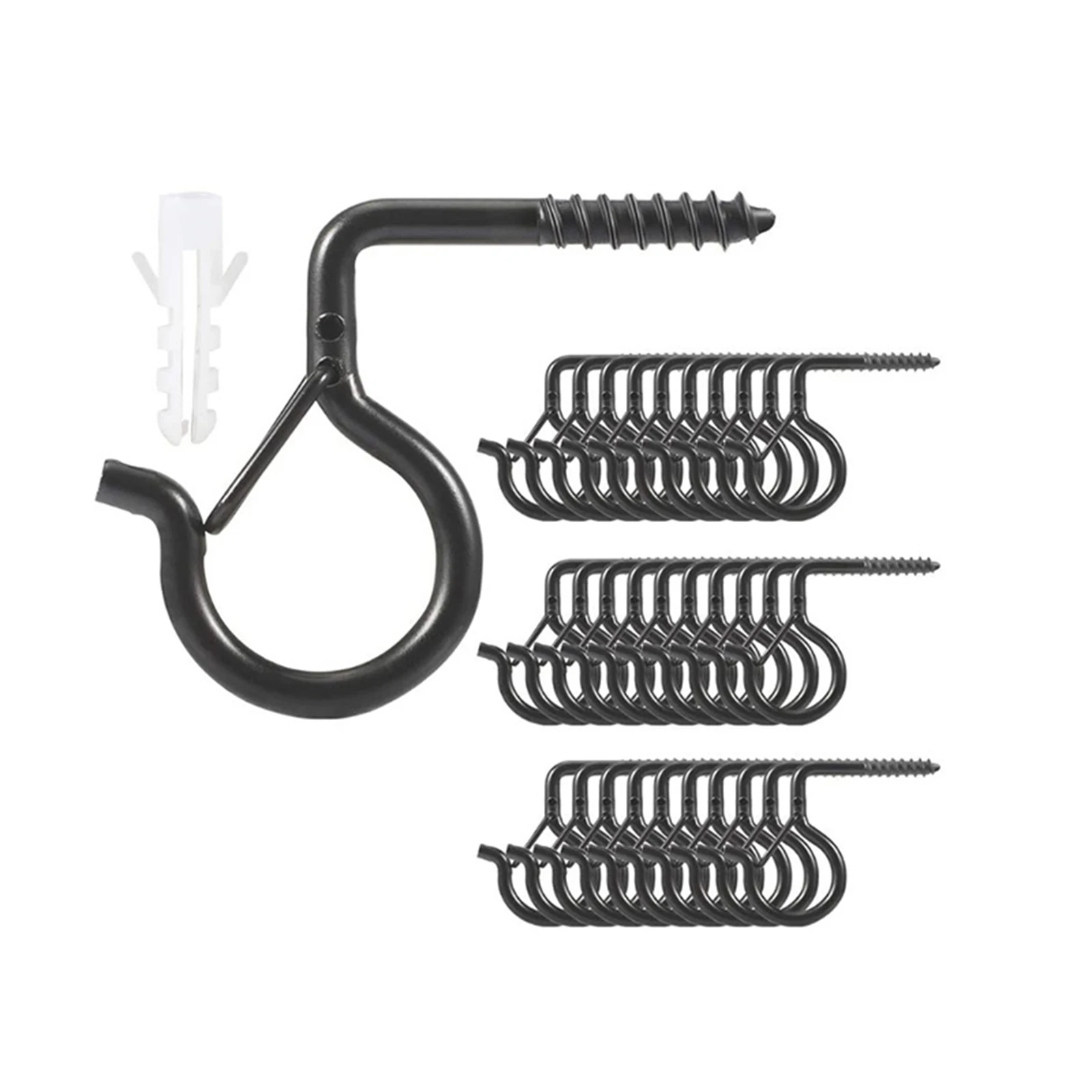 

Metal Screw Hook Multipurpose Creative Q Hanger Durable Wall Cabinet Ceiling Hook for Home Living Room Courtyard THIN889