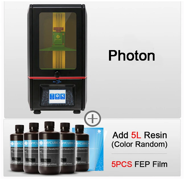 Photon Add 5L 5FEP ANYCUBIC Photon 3d принтер размера плюс UV-LED сенсорный экран SLA конечный ломтик внутренний Рабочий стол УФ Смола sla 3d принтер diy комплект - Цвет: Photon Add 5L 5FEP