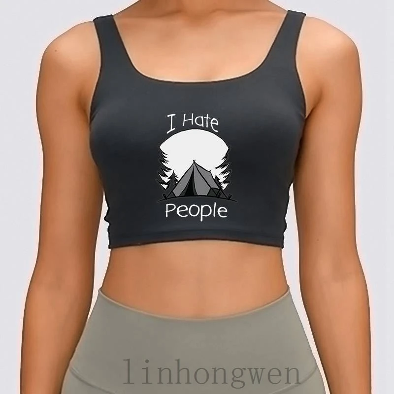 

Женский хлопковый укороченный топ I Hate People, весенний винтажный Топ большого размера S-XL с забавным солнечным светом