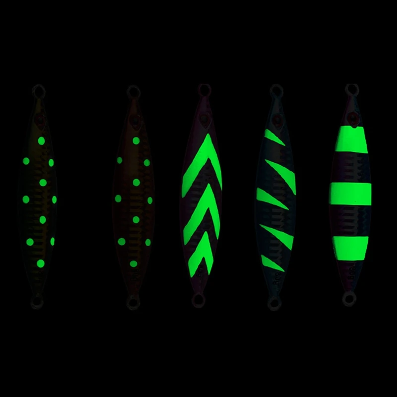 

80G Fishing Lure Luminous Metal Slow Jig Hard Artificial Bait Wobblers for Bass Fishing Tackle