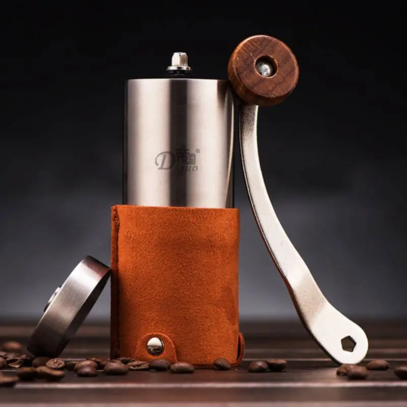 

Hand Punch Coffee Pot Set Travel Portable Pour-over Coffee Gift Box Kitchen Cowhide Package Manual Grinder Coffee Pot Set