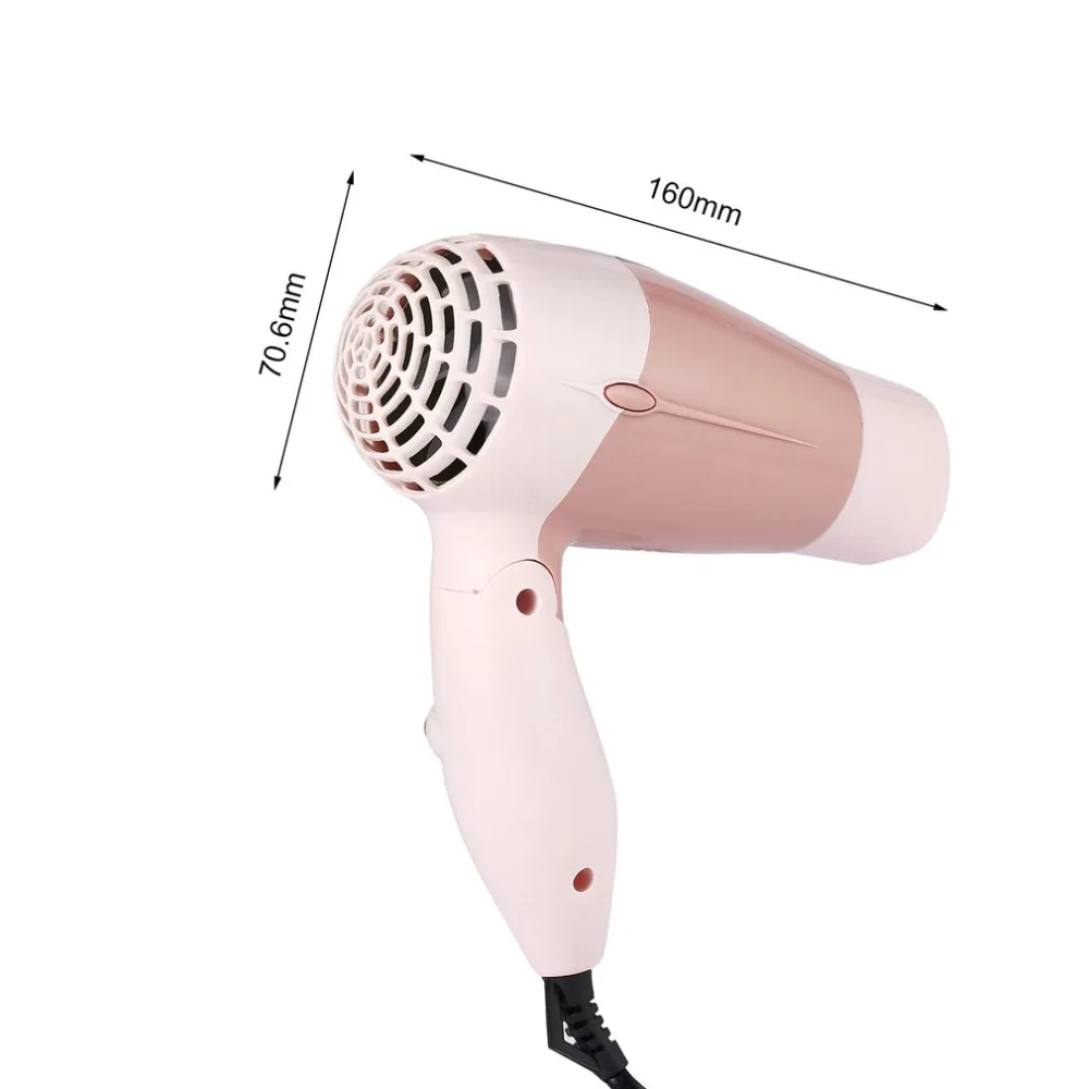 

Mini Portable Foldable Handle Compact 1000W Hair Dryer Blow Dryer Hot Wind Low Noise Long Life for Outdoor Travel