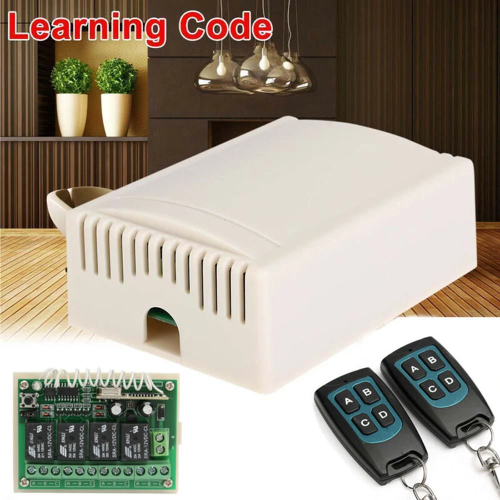 

1pcs Transceiver 12V 4CH Channel 200M Wireless Remote Control Relay Switch Transceivers Remote Control