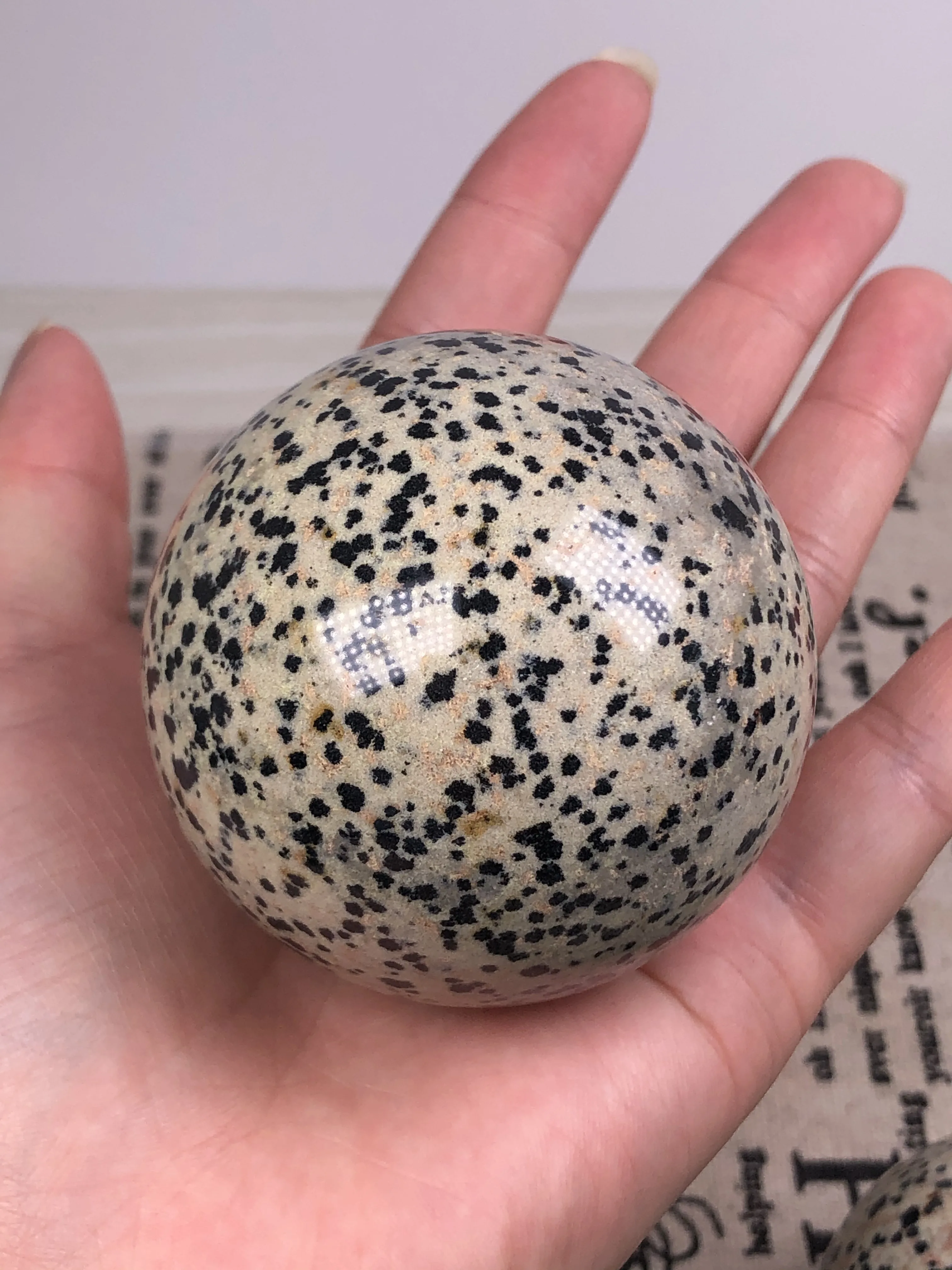 

45-50mm Natural crystal sesame stone polished crystal ball