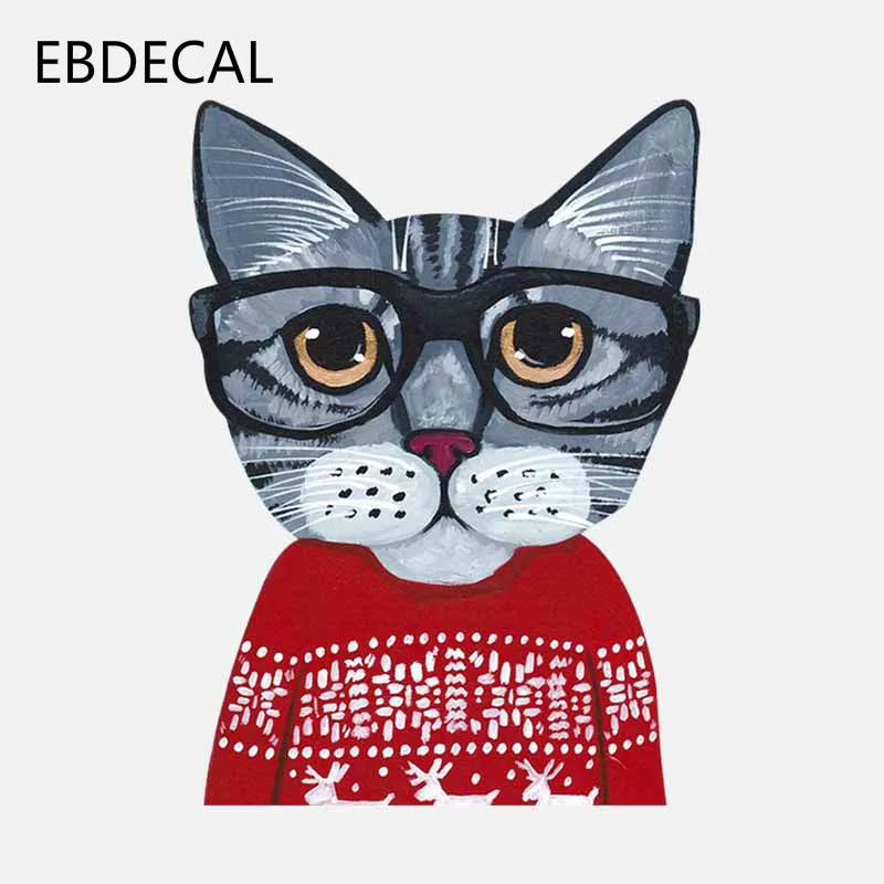 Ebdeckle кошка с очками Рождественский свитер голова ПВХ для