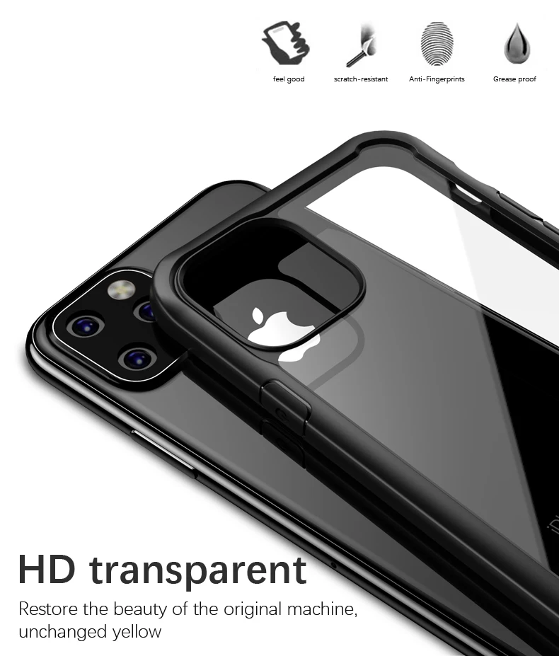 Чехол для iphone 11 IPAKY противоударный чехол Роскошный прозрачный силикон ТПЭ+ Чехлы для телефона для apple iphone 11 pro максимальный чехол