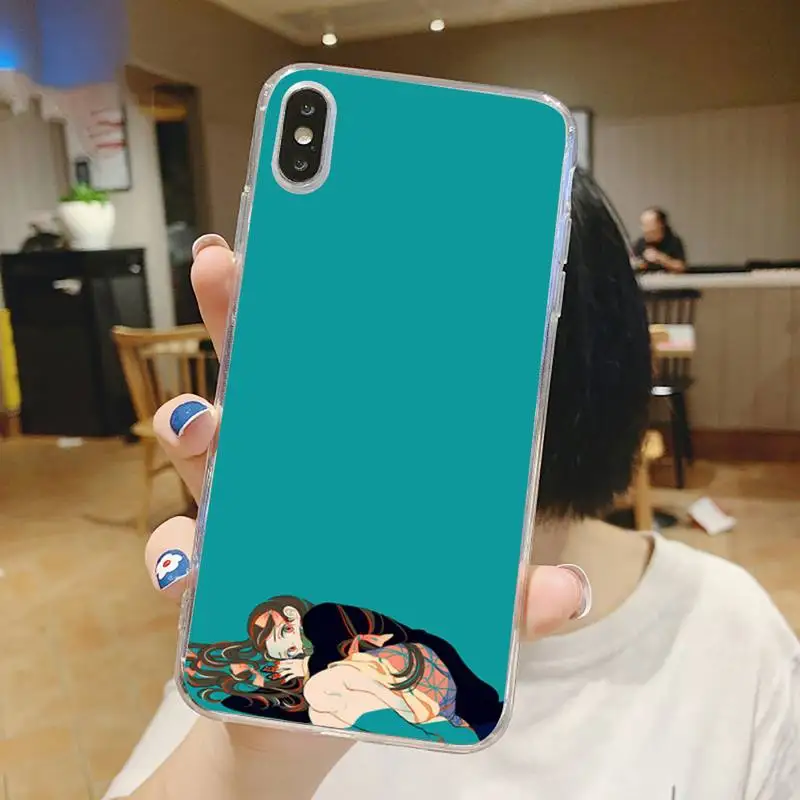 

Kimetsu no Yaiba Demon Slayer anime Phone Case Transparent for iPhone 6 7 8 11 12 s mini pro X XS XR MAX Plus