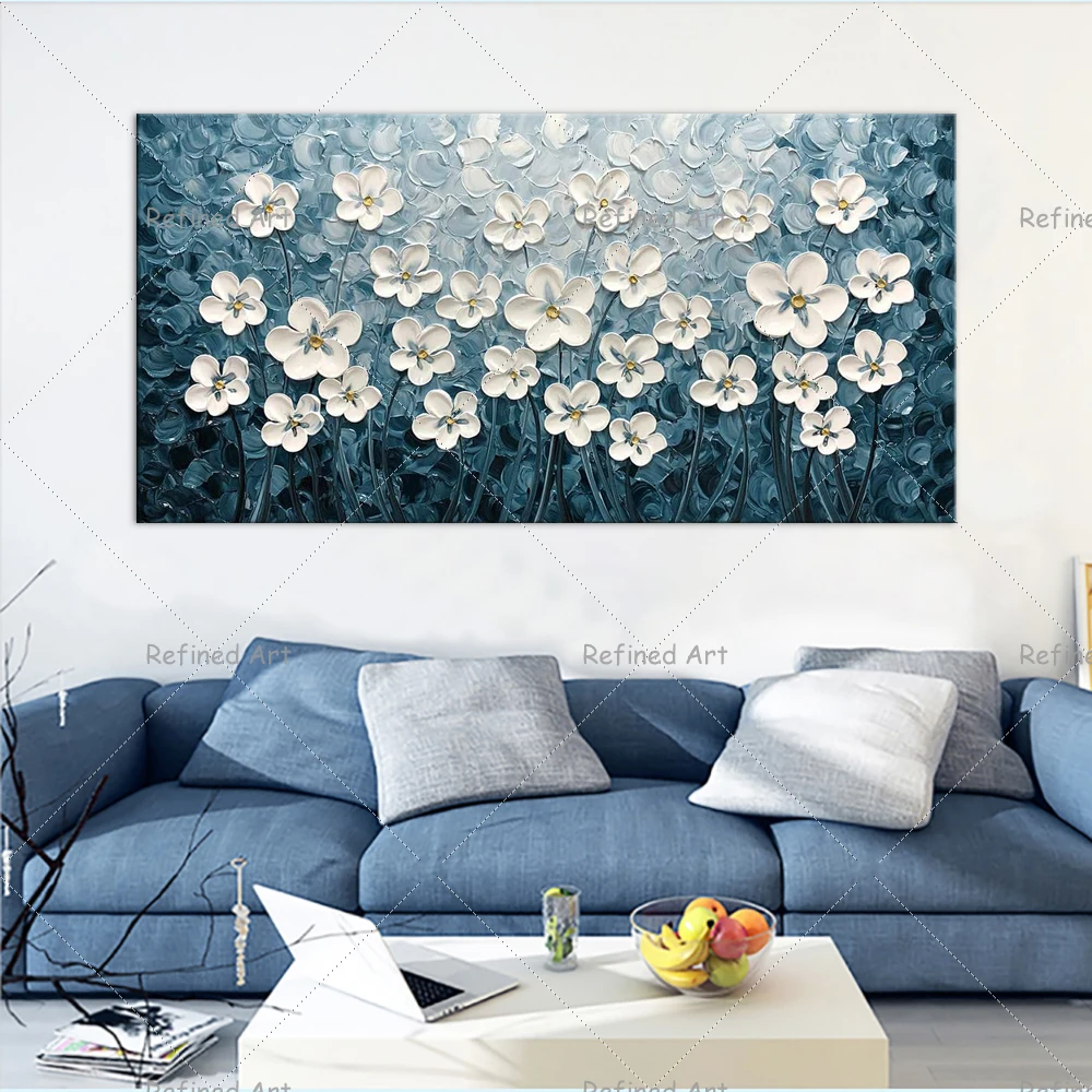 

Hand Painted Oil Paintings Canvas Abstract 3D Palette Knife Flower Home Decor On The Wall Art Living Decoration Bedroom Pictures