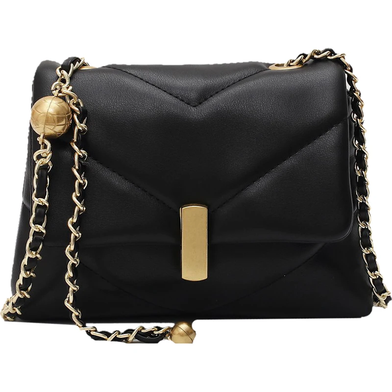 

Classical Chain Design PU Leather Crossbody Bag Trending Shoulder Handbags Women's Branded Fashion Trend Hand Bag