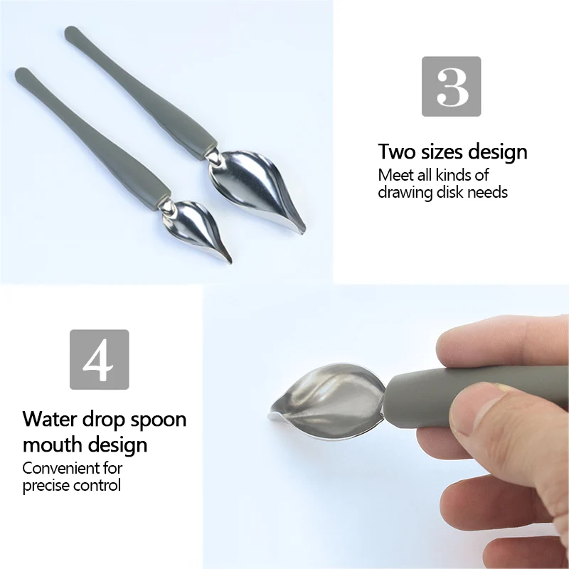 

Portable Mini Chef Decoration Pencil Anti-slip Accessories Draw Tools Stainless Steel Sauce Painting Coffee Spoon Kitchen Home