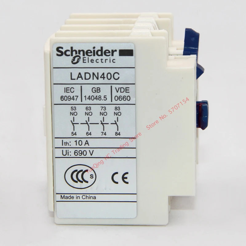Schneider Electric LADN40C дополнительный Контактный блок LA-DN40C 4NO для TeSys D series контактор