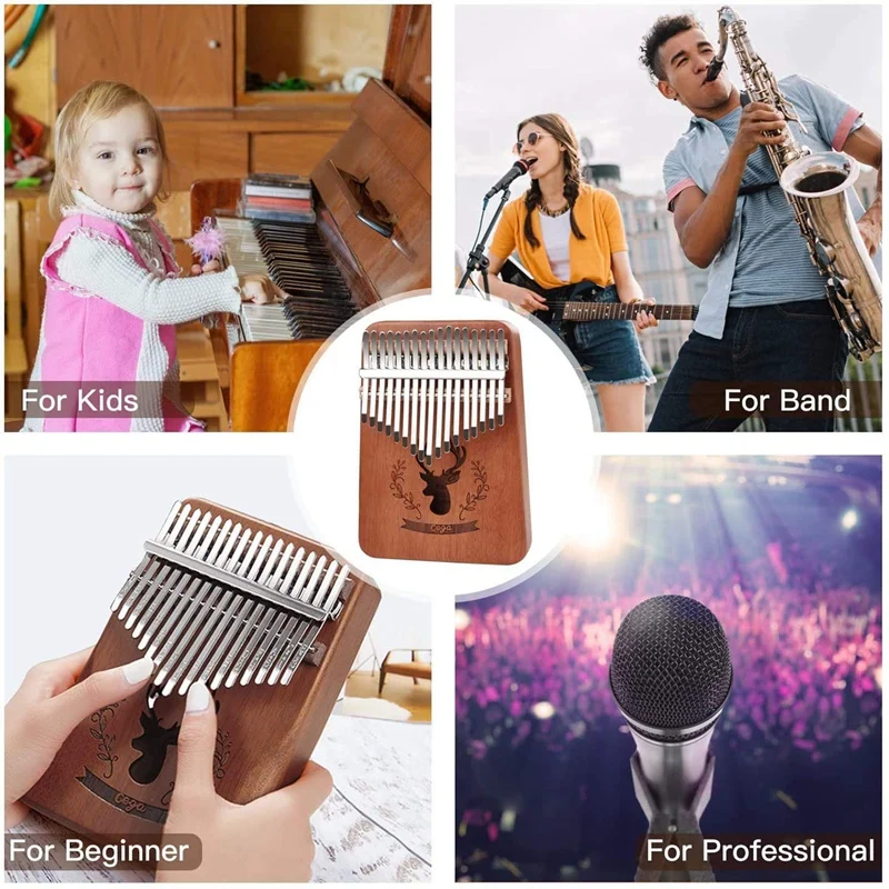 

Cega 17 Keys Thumb Piano,Portable Mbira Wood Finger Piano with Tuning Hammer,Musical Instrument Gifts for Kid Adult Beginners