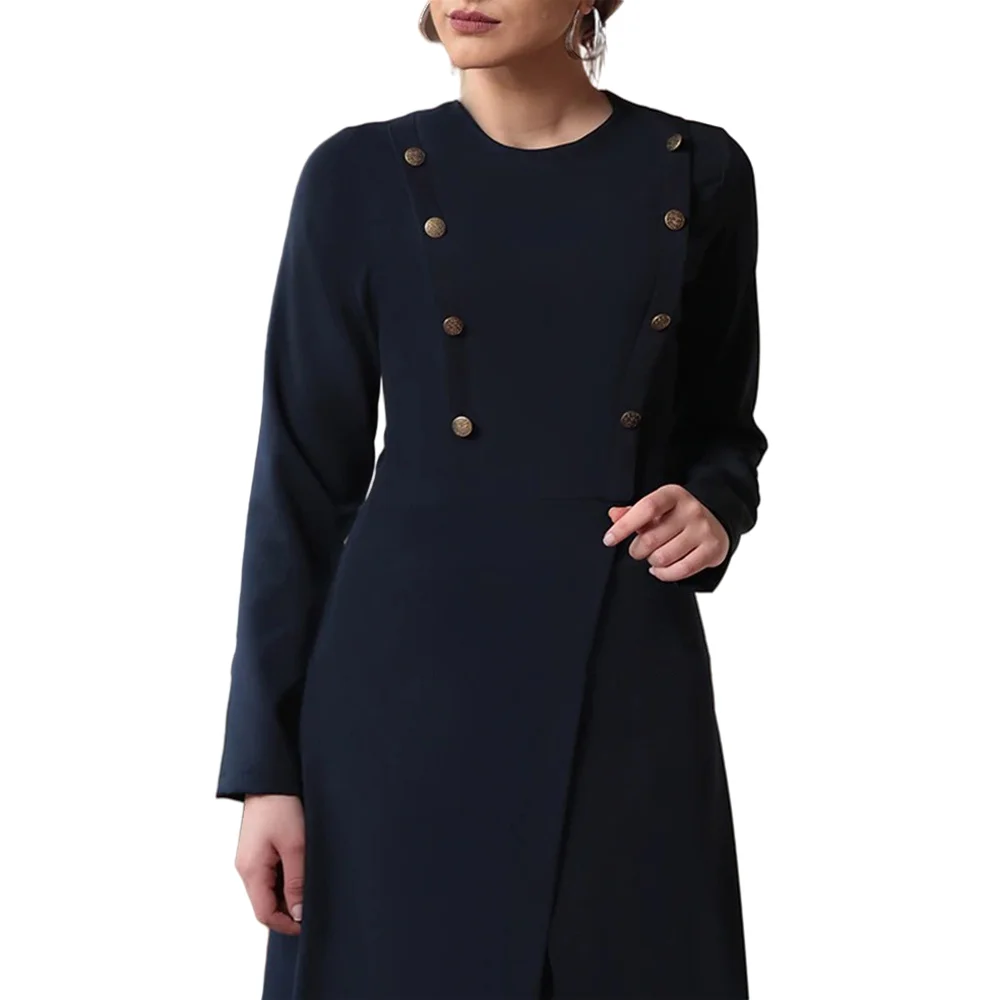 

Elegant Double Breasted Women Long Maxi Dress 2021 Spring Long Sleeve Female Two Piece Dress Robe Solid Dress+Pants