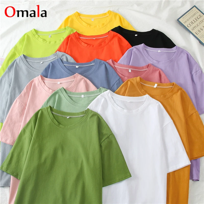 Футболка женская Базовая в стиле Харадзюку однотонный Повседневный Топ