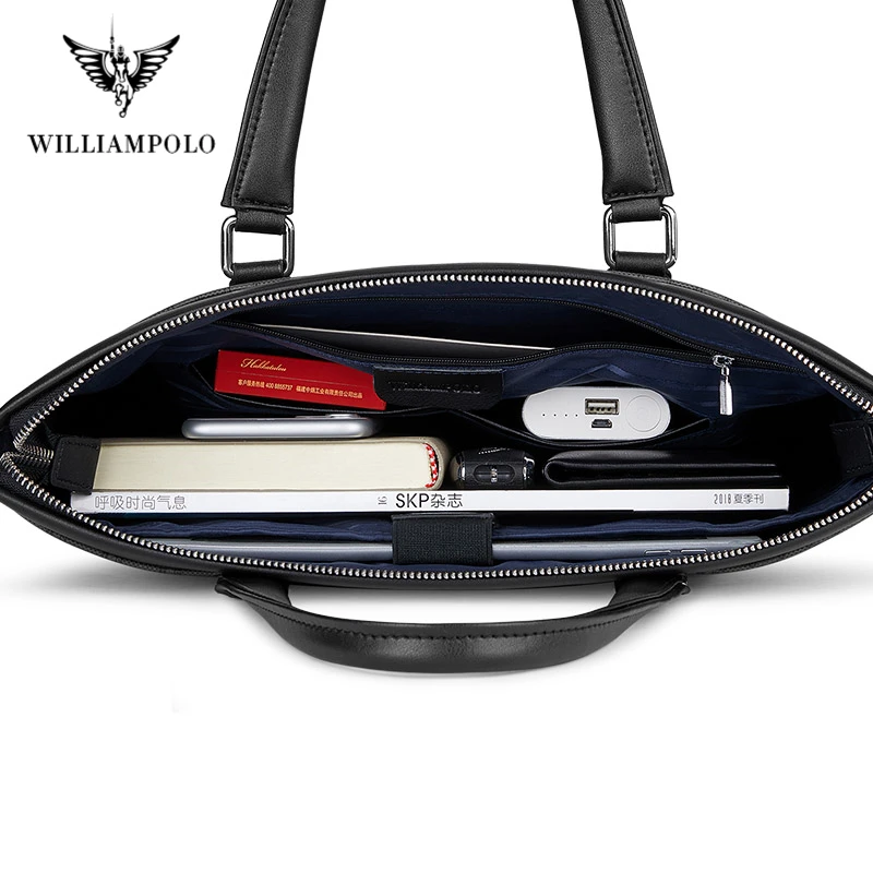 

2020 Brand Business Men's Briefcase High Quality Totes Leather Men Laptop Handbags Messenger Bags For Male