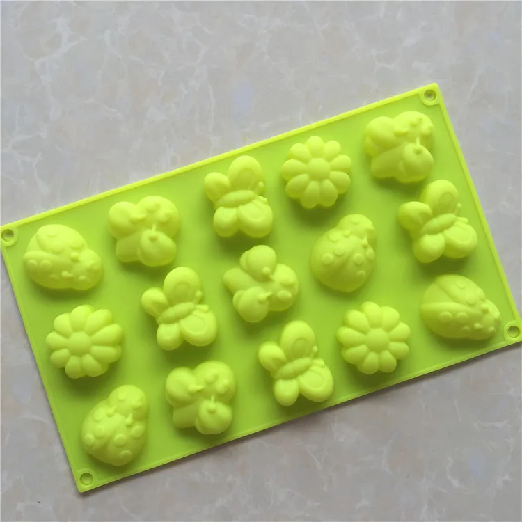 15-полости 3D Стрекоза Бабочка Божья коровка формы для выпекания хлебобулочных