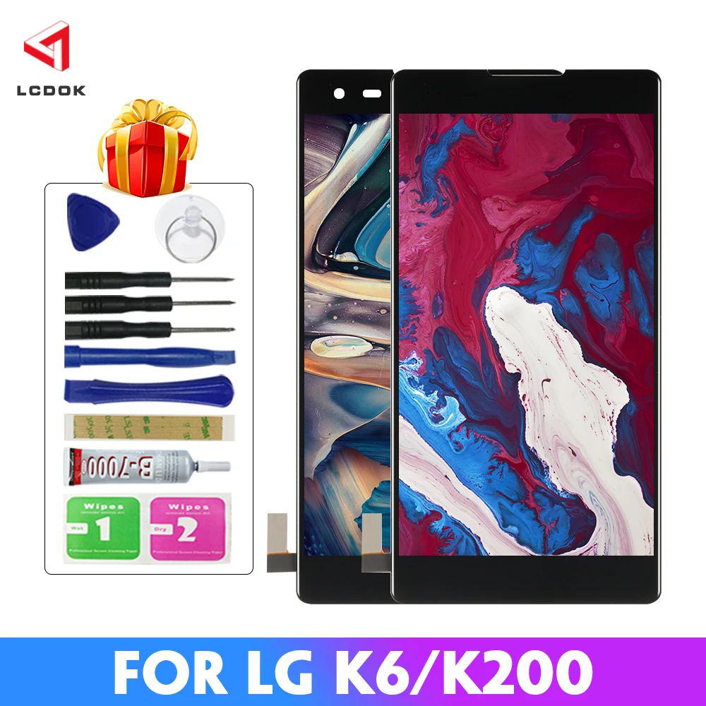 100% протестированный ЖК дисплей для LG K6 K200 K200DS K200F кодирующий преобразователь