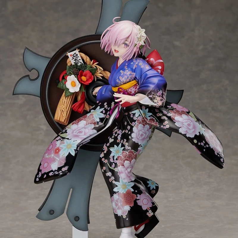 

Экшн-фигурка аниме Fate/Grand Order Mash Kyrielight, 27 см, ПВХ, стоячая на одной ноге, кимоно, щит, новогодняя версия, короткие волосы, модели игрушек