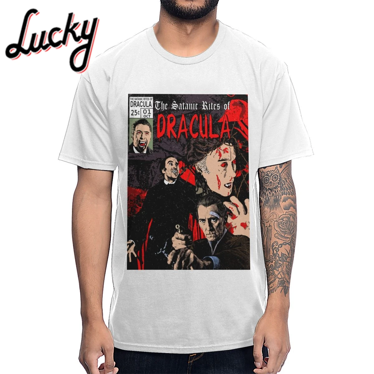 Сатанинский обряд Дракула футболка Классический круглый вырез графический