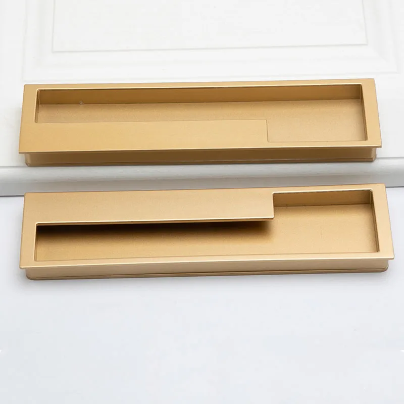Zinc Alloy Cabinet Handles Hidden Furniture handle Invisible Drawer Pulls Gold Black Gray Door handles | Обустройство дома
