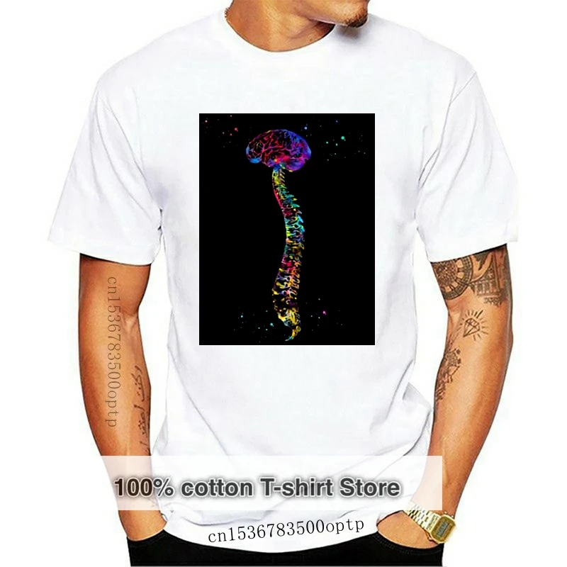 

Print Human Spine With Brain Men Tshirt Round Collar Short Sleeve Cotton Women T Shirts Top Tee