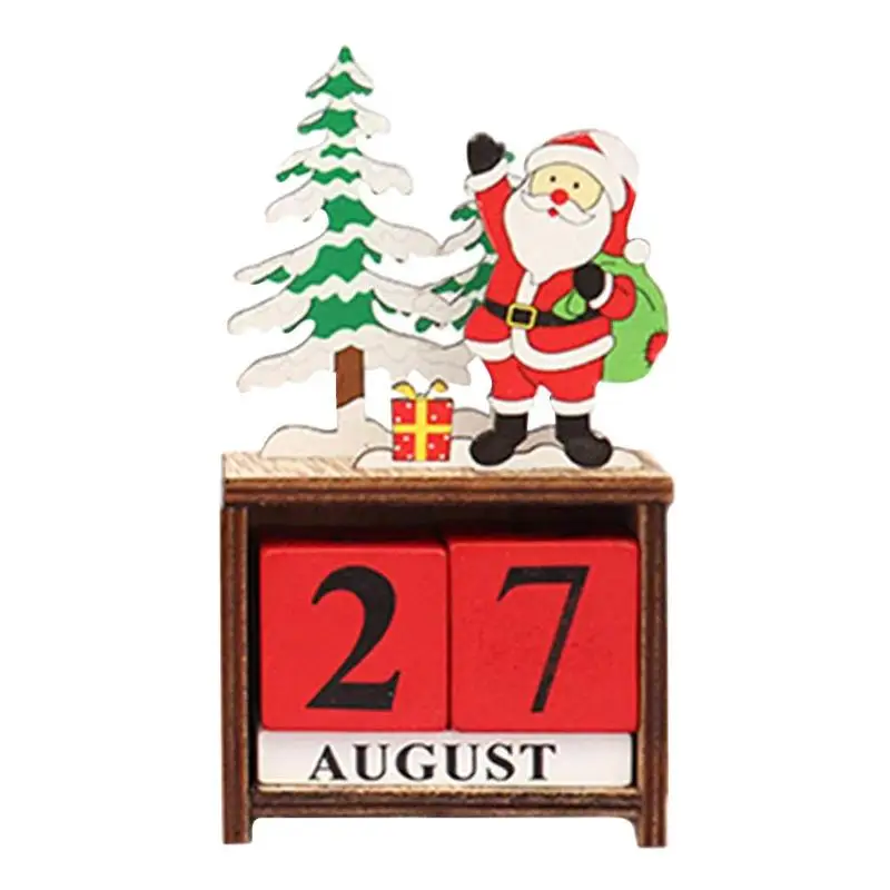 Рождественская подвеска для календаря Деревянный Санта Клаус домашний офис