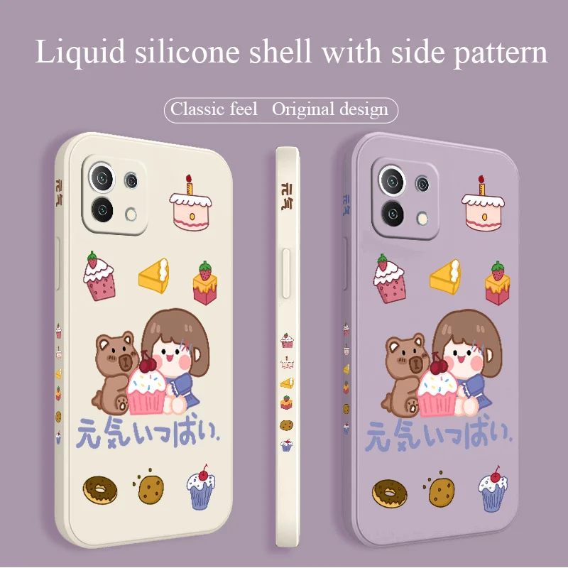 Blue Skirt Girl Case For Xiaomi Mi 11 10T 10T Pro 10 S lite Ultra 9T 9 8 Note 10 Pro Poco F3 F2pro X2 Liquid Silicone Cover
