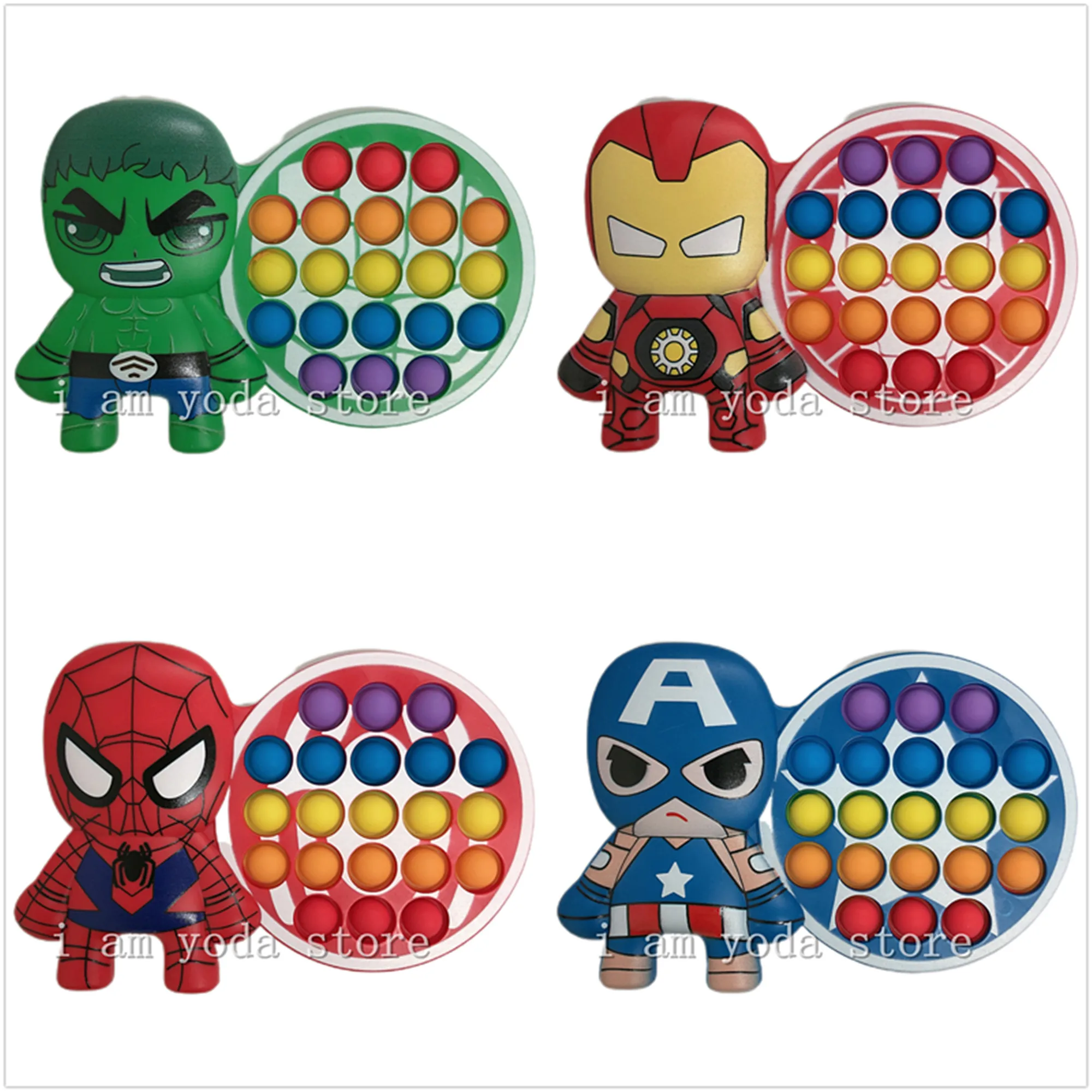 

Pop Push The Avengers Bubble Fidget Toys Iron Man Hulk Thro Spider Man Stress Relief Squeeze Toys Antistress Squishy Gifts