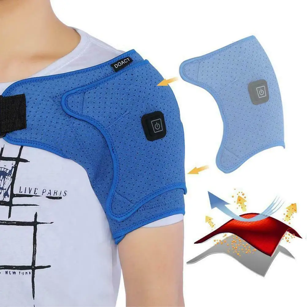 

Joylife Electric USB Heated Shoulder Brace Belt Breathable Thermal Therapy Heating Support Pad Shoulders Rehabilitation