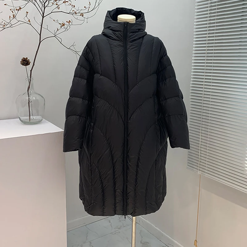 Fitaylor зимний теплый светильник с капюшоном длинная куртка перьями для женщин
