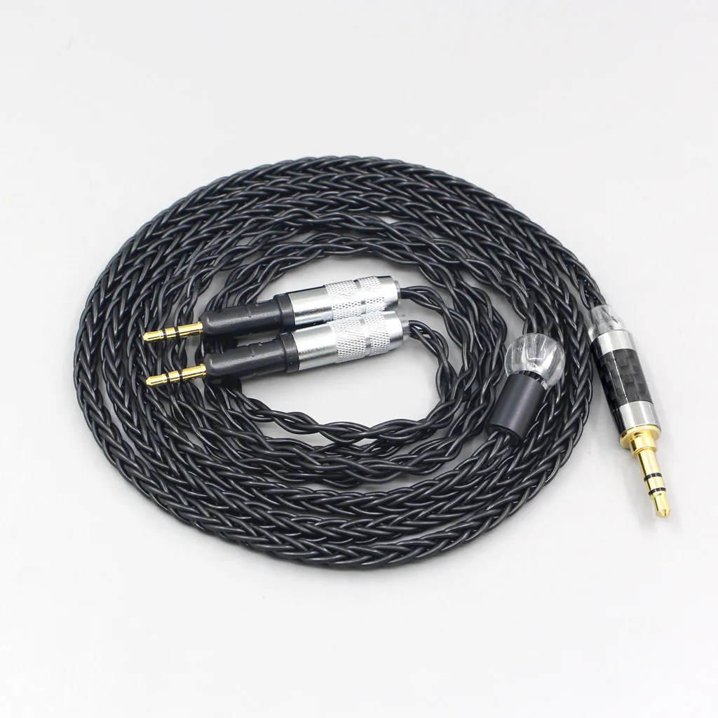 LN007467 4 мм xlr 2 5 6 8 жильный черный посеребренный плетеный кабель для наушников